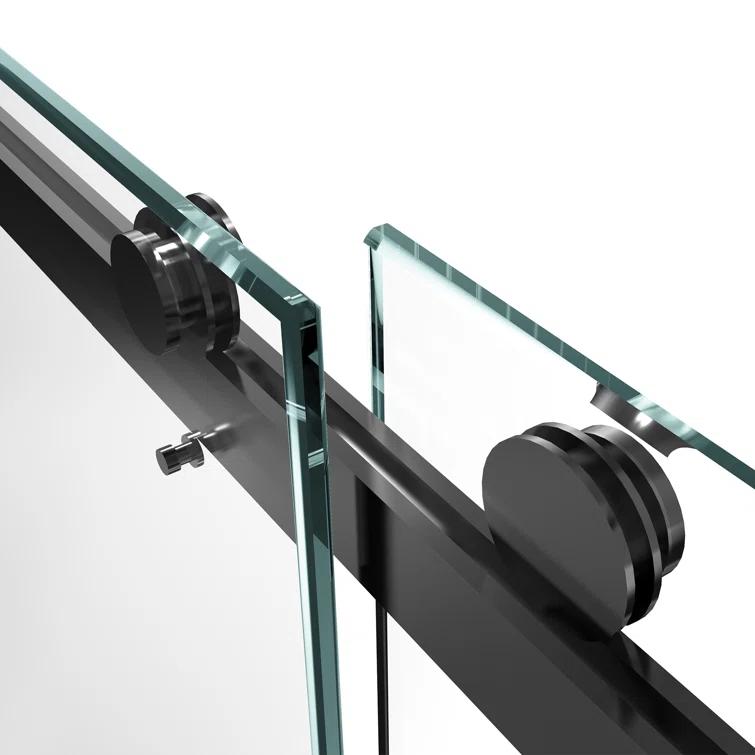 BVNECXP Frameless Sliding Glass Shower Doors 60" Width X 76"Height With 3/8"(10Mm) Clear Tempered Glass YY3CHO-W1675S00002