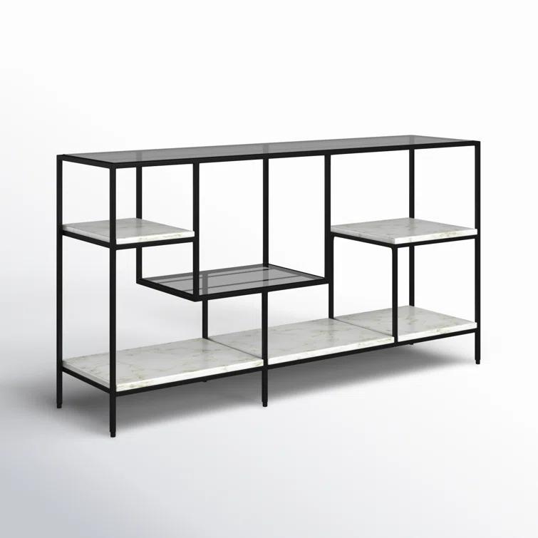 Arjune 29'' H x 54'' W Iron Geometric Bookcase