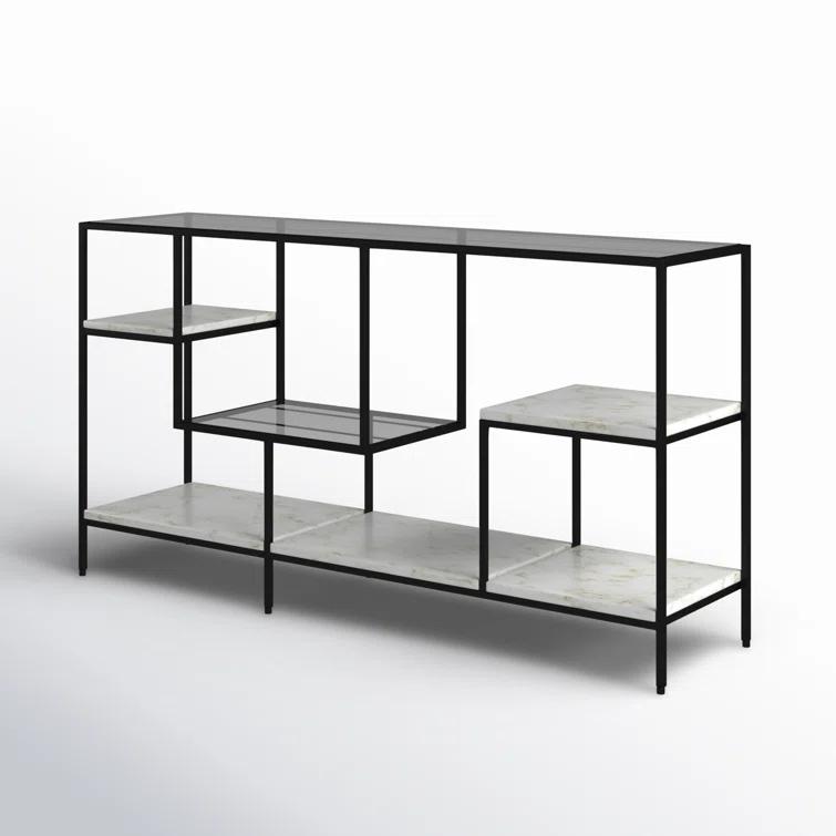 Arjune 29'' H x 54'' W Iron Geometric Bookcase