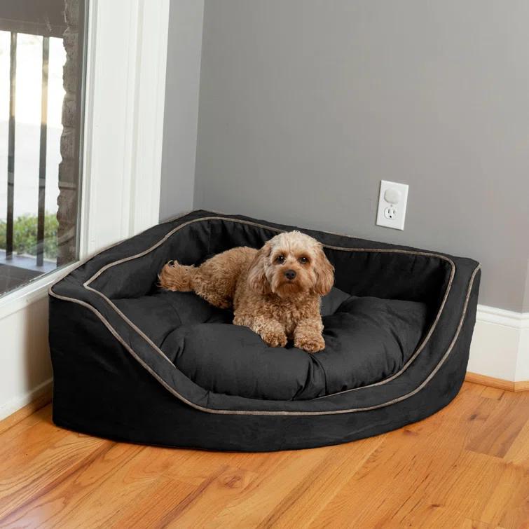 Snoozer Corner Microsuede Bolster Dog Bed