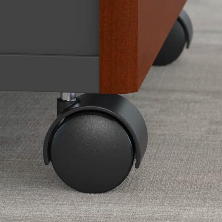 Series C Bow Front Desk with (2) 3 Drawer Mobile Pedestals