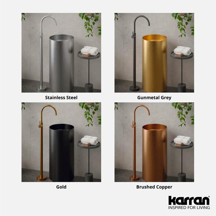 Karran Howick KBF650 Single Handle Freestanding Bathroom Faucet in Gunmetal Grey