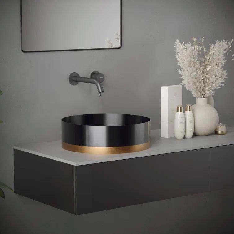 Karran Grantham KBF610 Single Handle Wall-Mount Bathroom Faucet in Gold