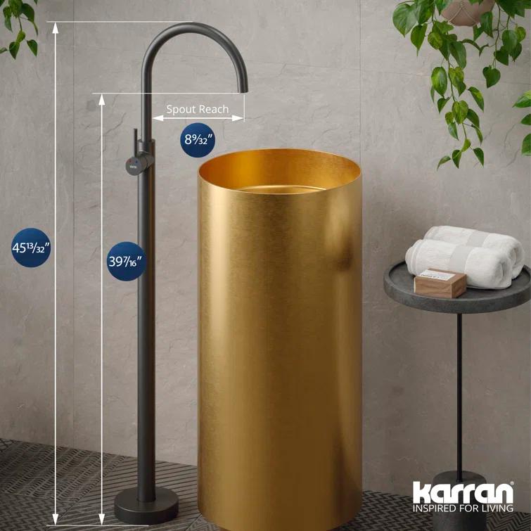 Karran Howick KBF650 Single Handle Freestanding Bathroom Faucet in Gunmetal Grey