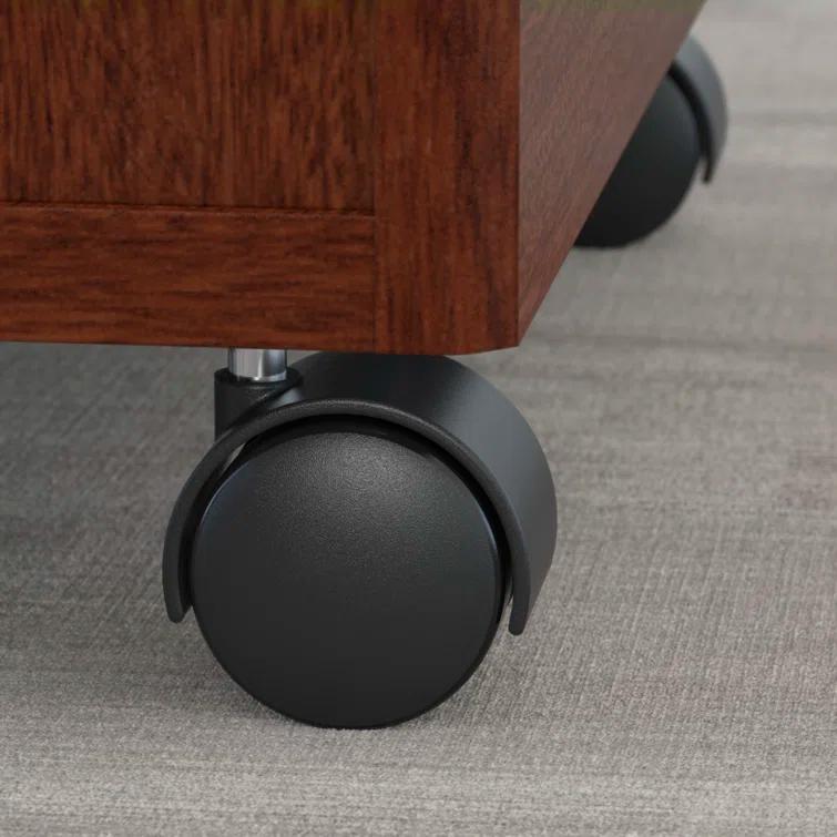 Series C Bow Front Desk with (2) 3 Drawer Mobile Pedestals