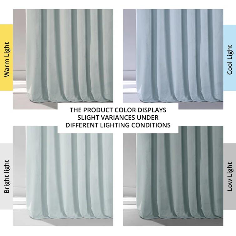 Loria Plush Velvet 100% Blackout Curtains For Bedroom, Living Room - Single Panel