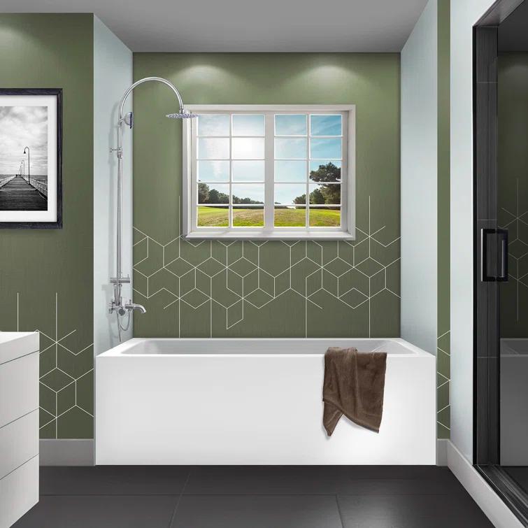 Apron Soaking Acrylic Bathtub