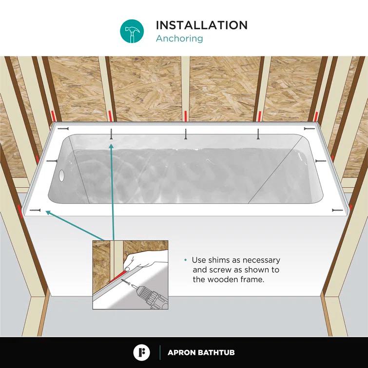 Apron Soaking Acrylic Bathtub