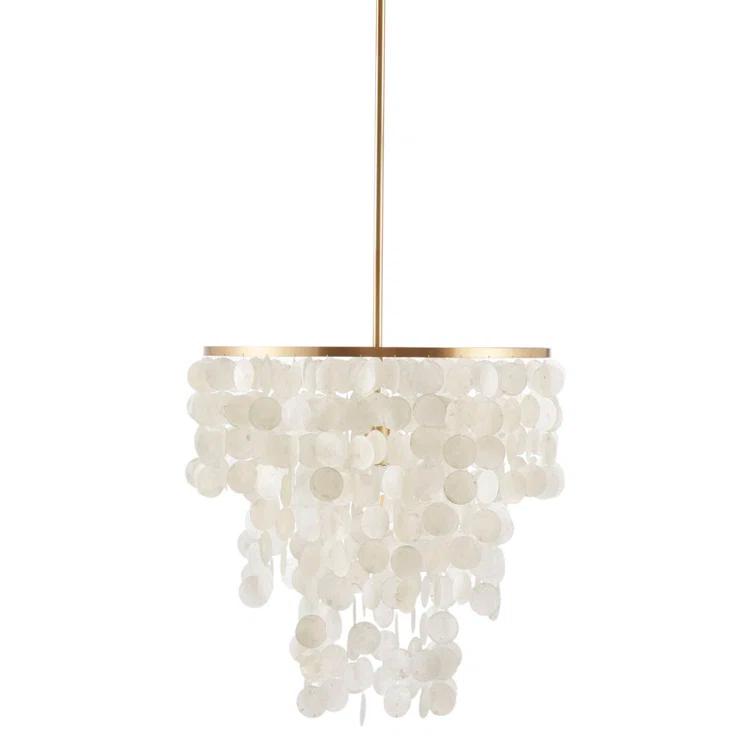 Urban Habitat Isla Dimmable Layered Capiz Chandelier