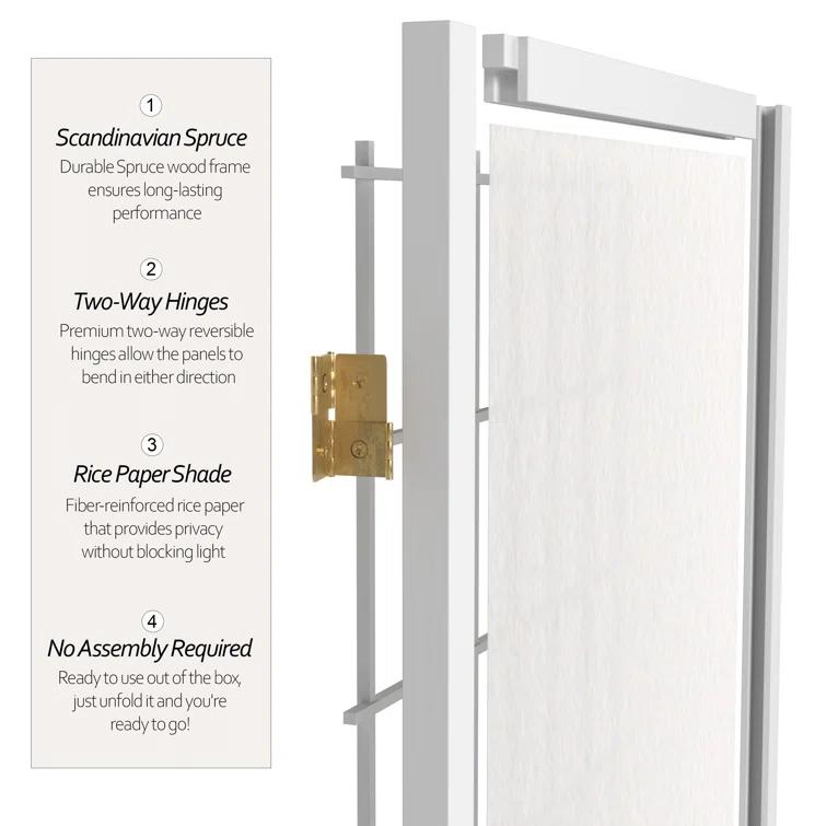 Mistana™ Alex 36.25'' H Solid Wood Folding Room Divider