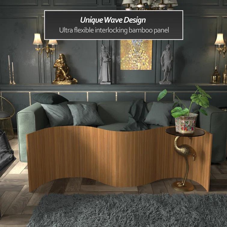 2 ft. Short Bamboo Wave Screen - Distressed Green