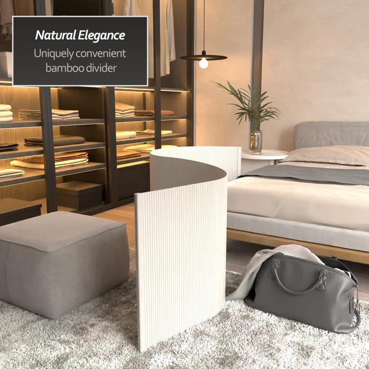 2 ft. Short Bamboo Wave Screen - White