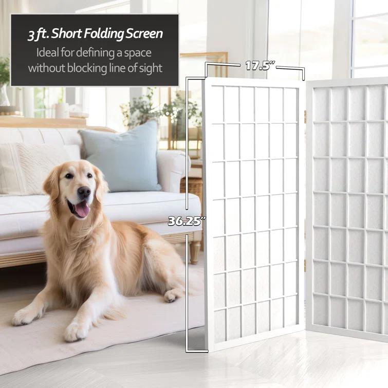 Mistana™ Alex 36.25'' H Solid Wood Folding Room Divider