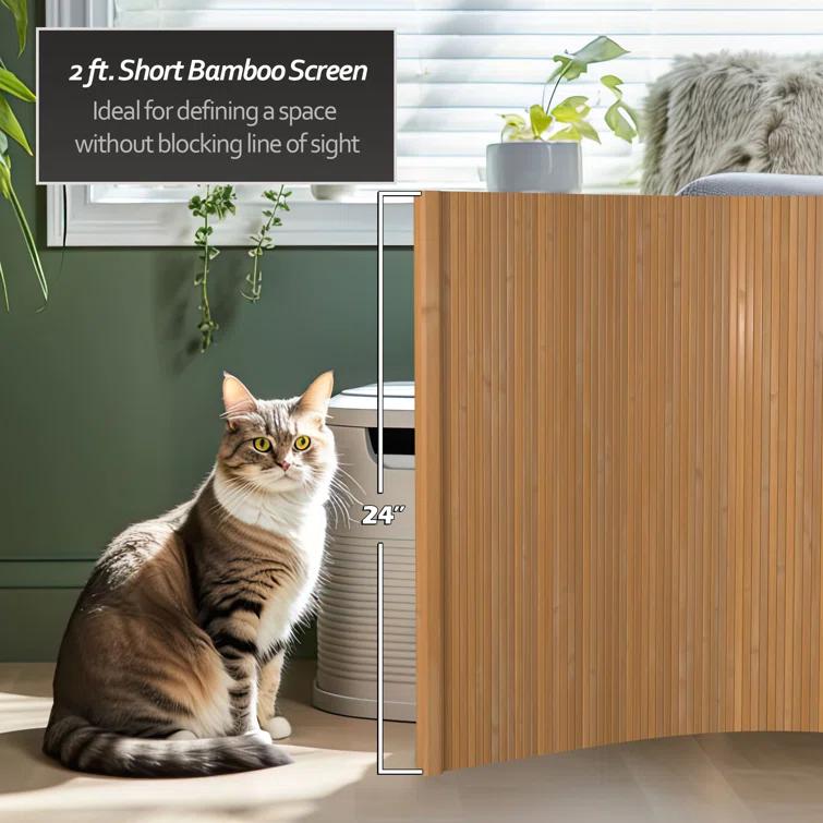 2 ft. Short Bamboo Wave Screen - Distressed Green