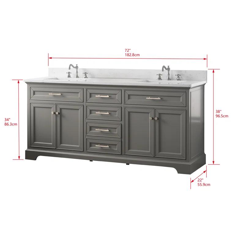 Sudio Design Thompson 72" W Double Bathroom Vanity & Reviews | Perigold