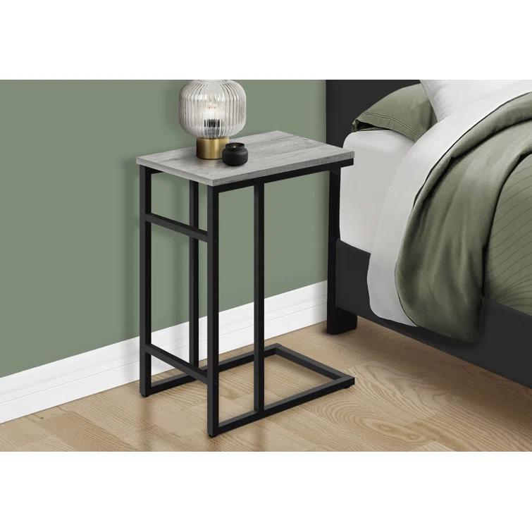 Accent Table C-shaped, End, Side, Snack, Living Room, Bedroom, Metal, Laminate, Contemporary