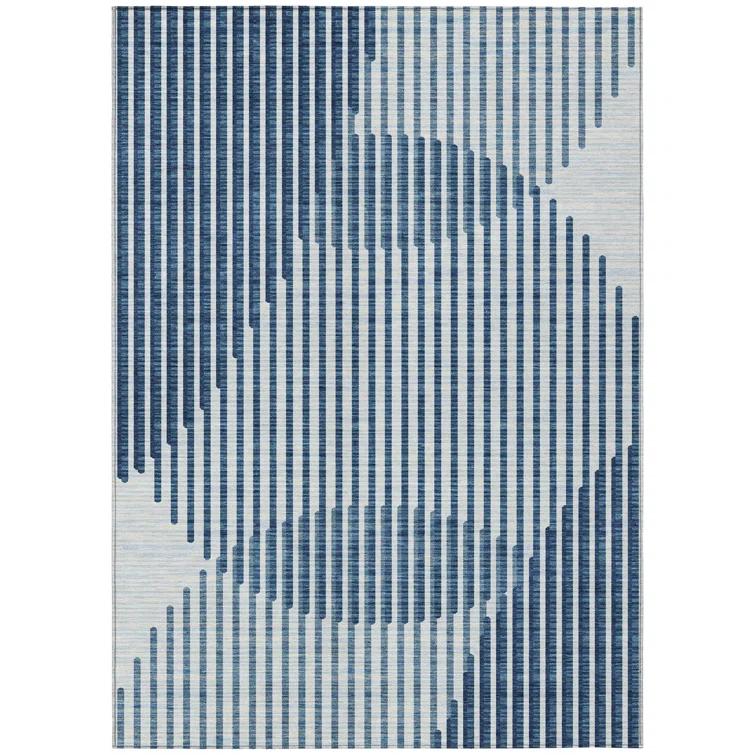 Machine Washable Indoor/Outdoor Chayden ACN1001 Blue