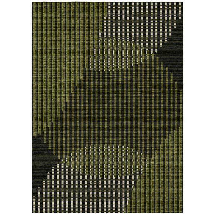 Machine Washable Indoor/Outdoor Chayden ACN1001 Olive