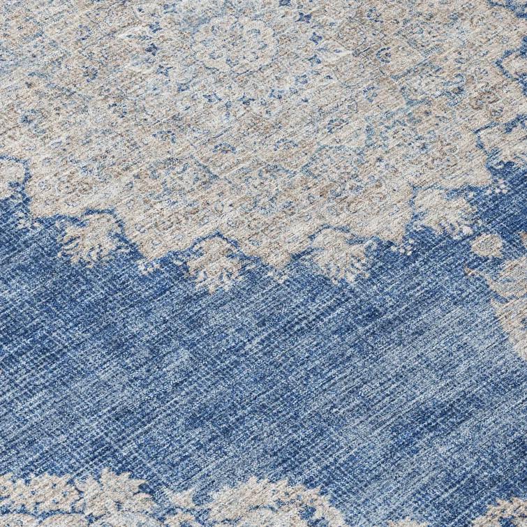 Machine Washable Indoor/Outdoor Chayden ACN1003 Navy