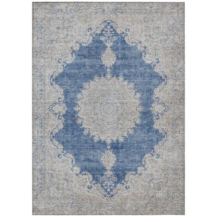 Machine Washable Indoor/Outdoor Chayden ACN1003 Navy