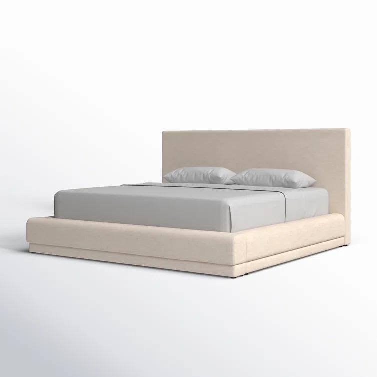 Manya Extended Headboard Platform Bed - Natural / King / Wide