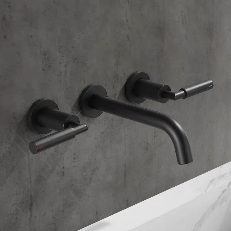10.08" Widespread Bathroom Faucet 3 Hole, 2-handle Bathroom Sink Faucet with Drain Assembly