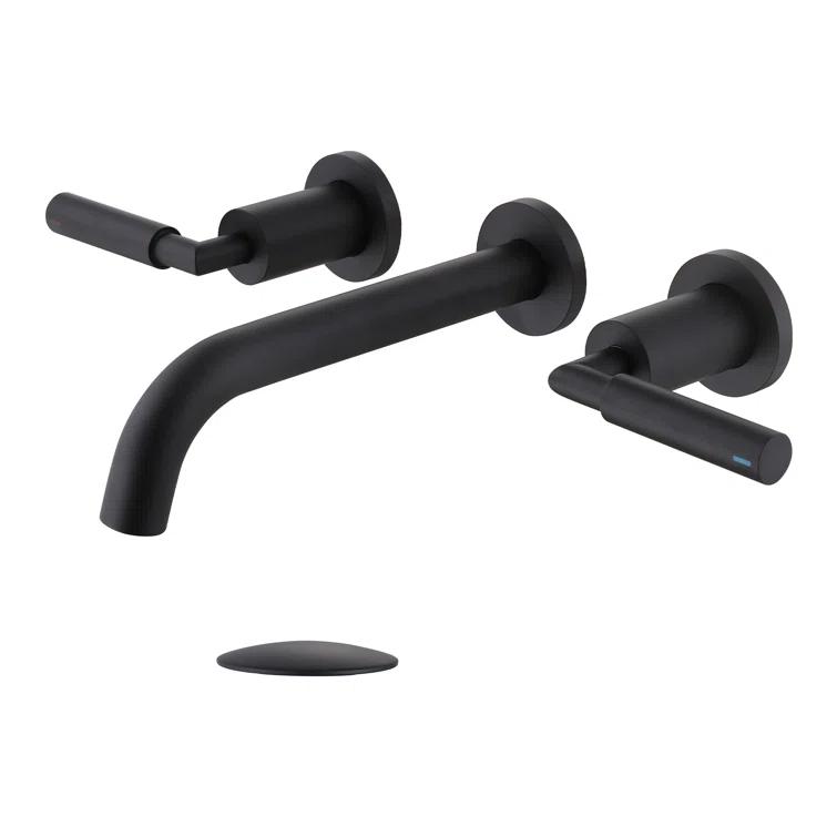 10.08" Widespread Bathroom Faucet 3 Hole, 2-handle Bathroom Sink Faucet with Drain Assembly