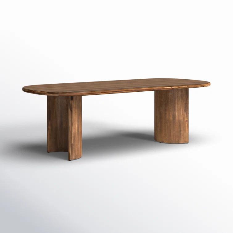 Crescent Mid-Century Modern Oval Sandy Acacia Dining Table