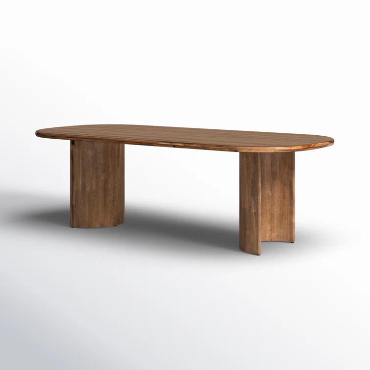 Crescent Mid-Century Modern Oval Sandy Acacia Dining Table