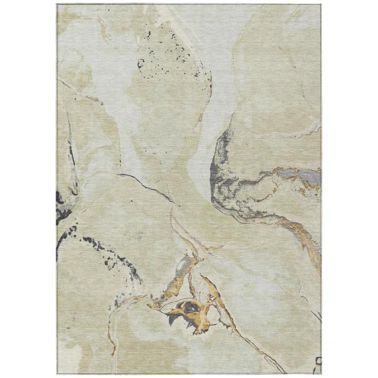 Machine Washable Indoor/Outdoor Chayden ACN1005 Ivory Rug