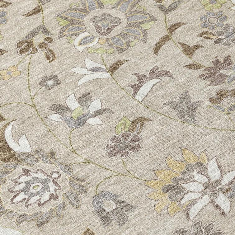 Machine Washable Indoor/Outdoor Chayden ACN1006 Beige 3' x 5' Rug