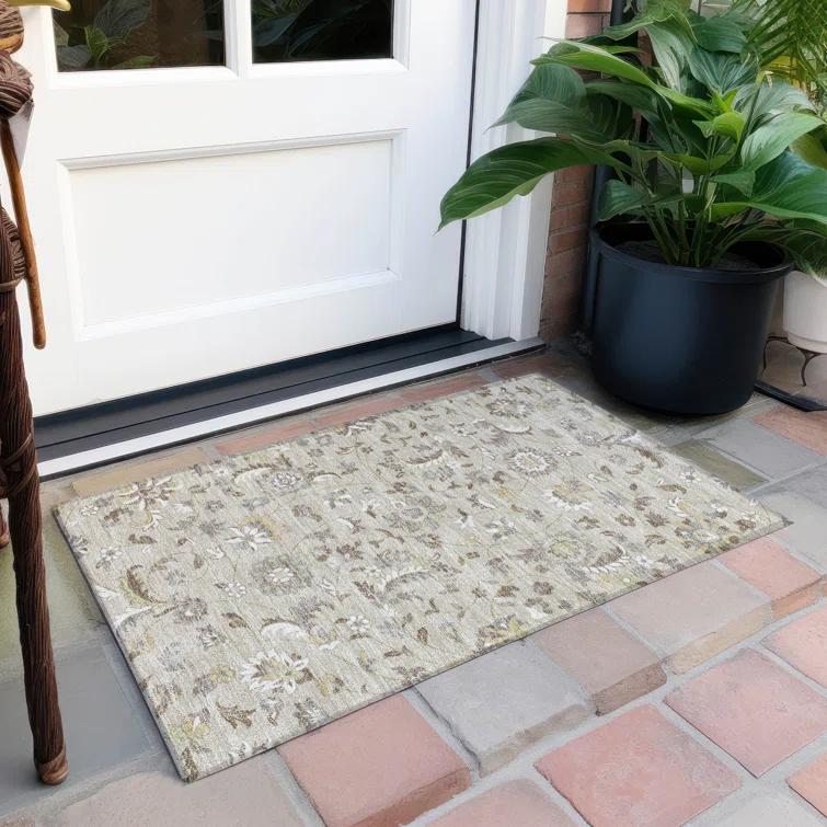 Machine Washable Indoor/Outdoor Chayden ACN1006 Beige 3' x 5' Rug