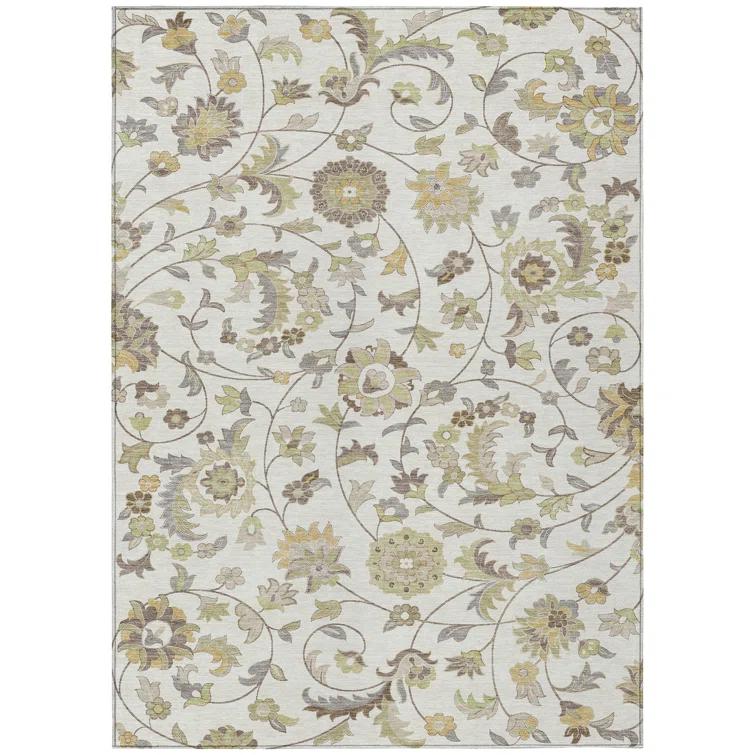 Machine Washable Indoor/Outdoor Chayden ACN1006 Ivory Rug
