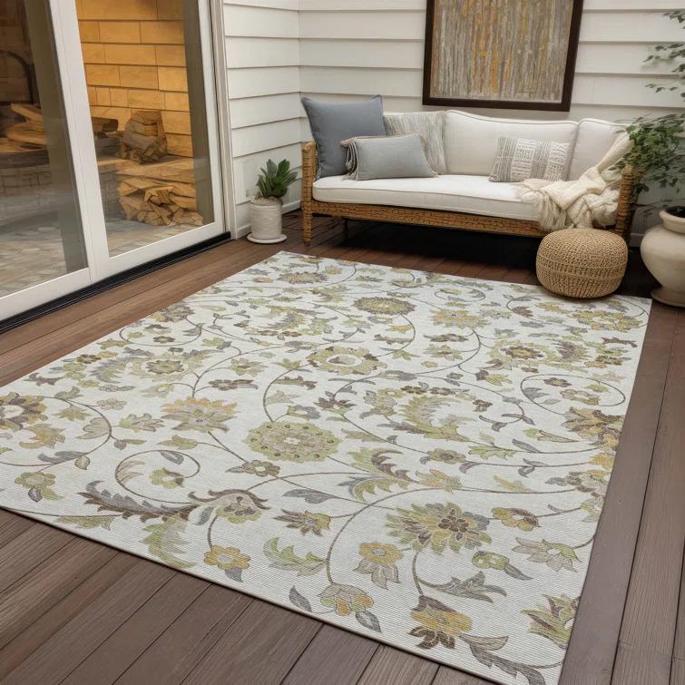 Machine Washable Indoor/Outdoor Chayden ACN1006 Ivory Rug
