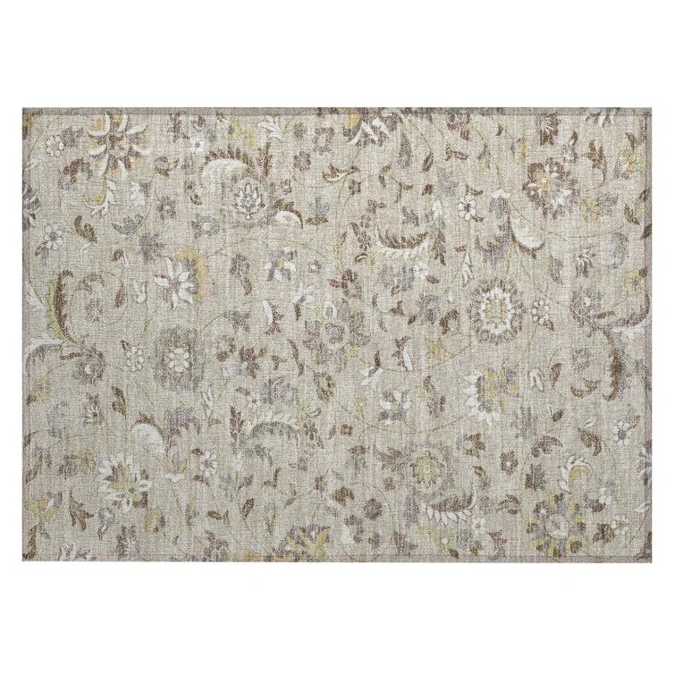 Machine Washable Indoor/Outdoor Chayden ACN1006 Beige 3' x 5' Rug