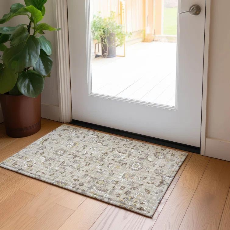 Machine Washable Indoor/Outdoor Chayden ACN1006 Beige 3' x 5' Rug