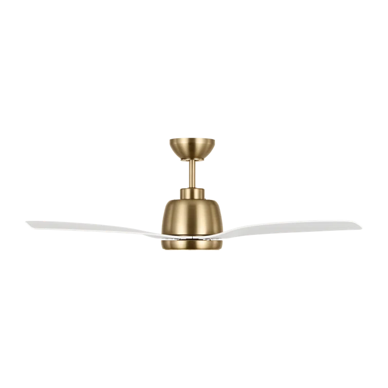 Satin Brass and White 44" LED Ceiling Fan with Remote