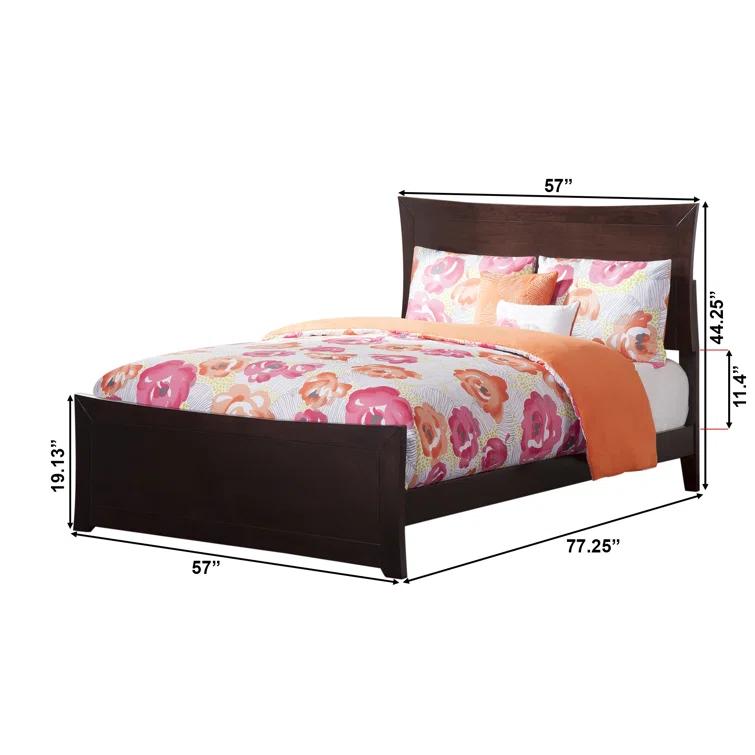 Metro Low Profile Solid Wood Platform Bed with Matching Footboard