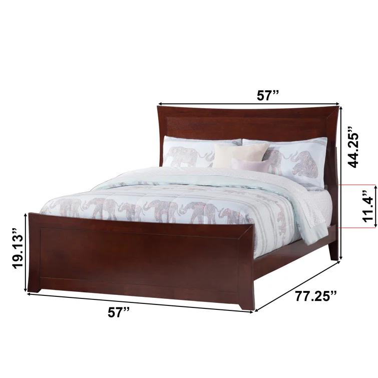 AFI Furnishings Metro Low Profile Solid Wood Platform Bed with Matching Footboard