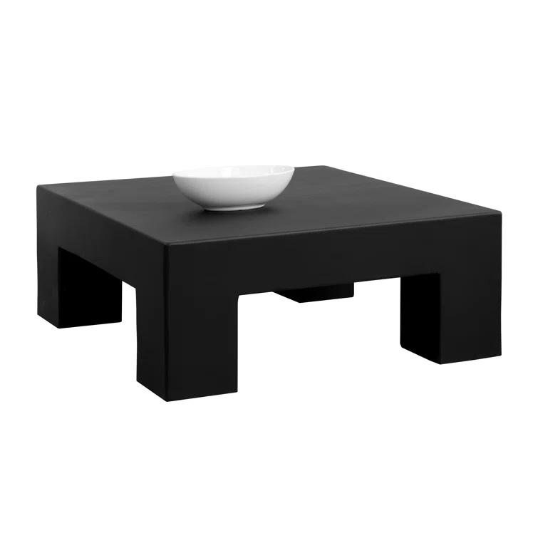 Renley Black Square Marble Outdoor Coffee Table