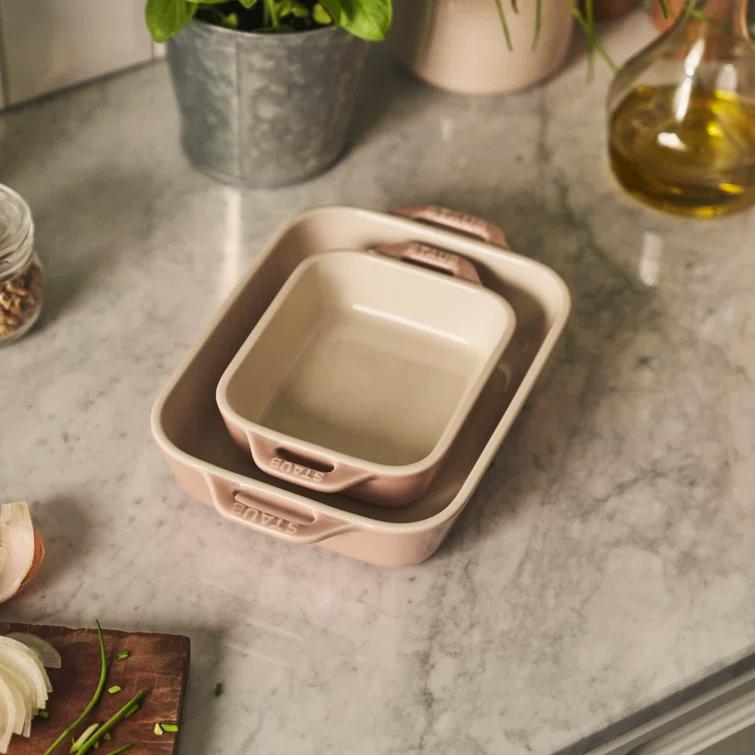 Staub Macaron Pastel Pink Rectangular Bakers, Set of 2