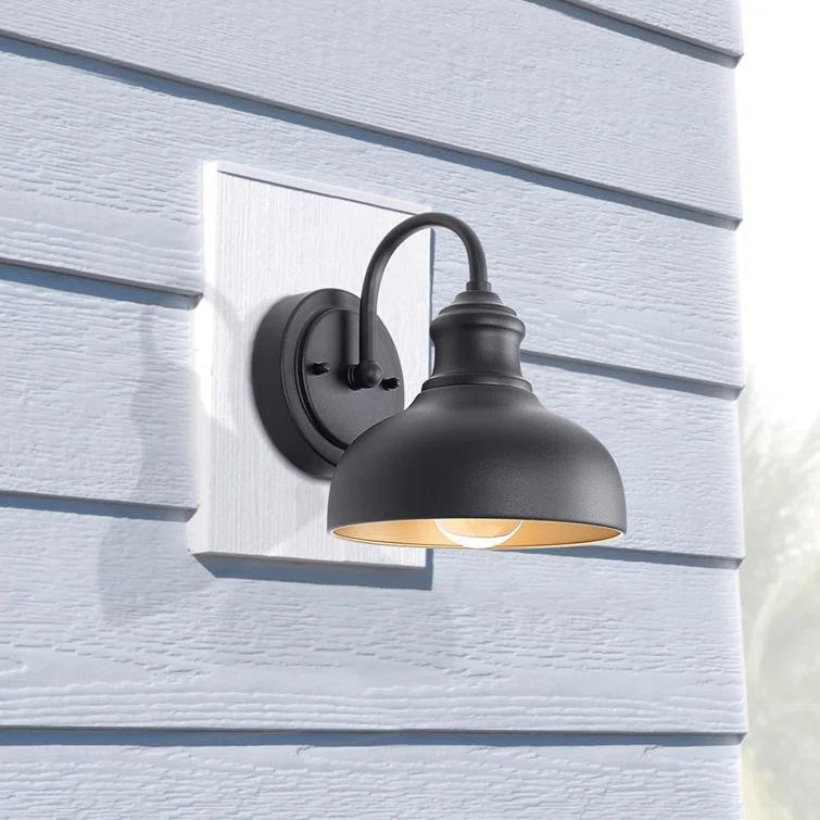 GOALPLUS Black Outdoor Gooseneck Light for Barn, Small Farmhouse Exterior Light Fixtures
