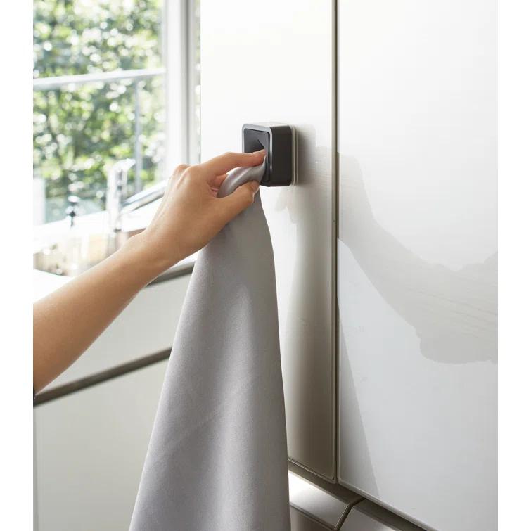 Yamazaki Home Traceless Adhesive Towel Holder, ABS Plastic, Holds 0.55 Lbs