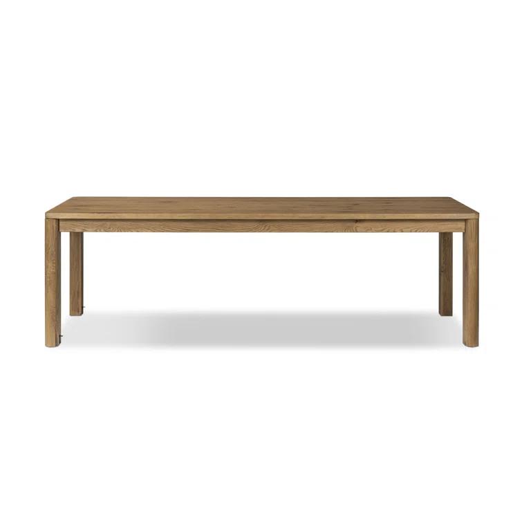 Light Brown Oak Extendable Rectangular Dining Table