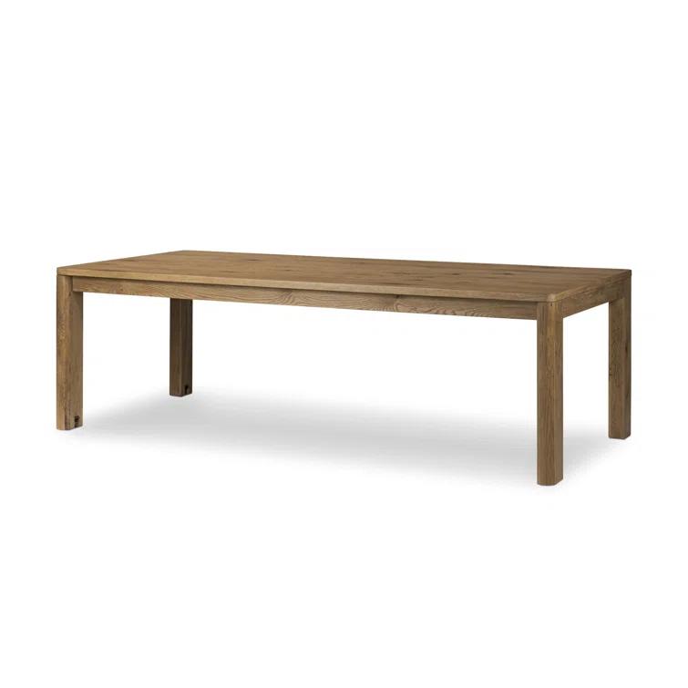 Light Brown Oak Extendable Rectangular Dining Table