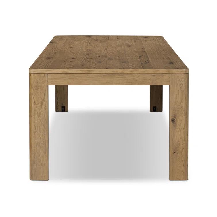 Light Brown Oak Extendable Rectangular Dining Table