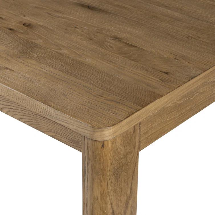 Light Brown Oak Extendable Rectangular Dining Table