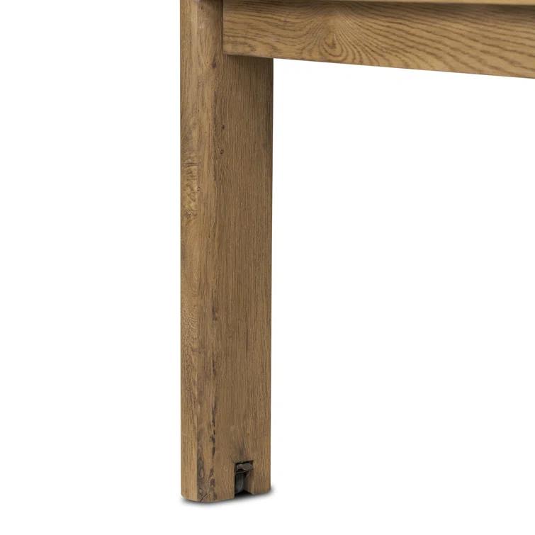 Light Brown Oak Extendable Rectangular Dining Table