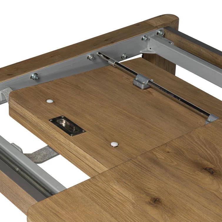 Light Brown Oak Extendable Rectangular Dining Table