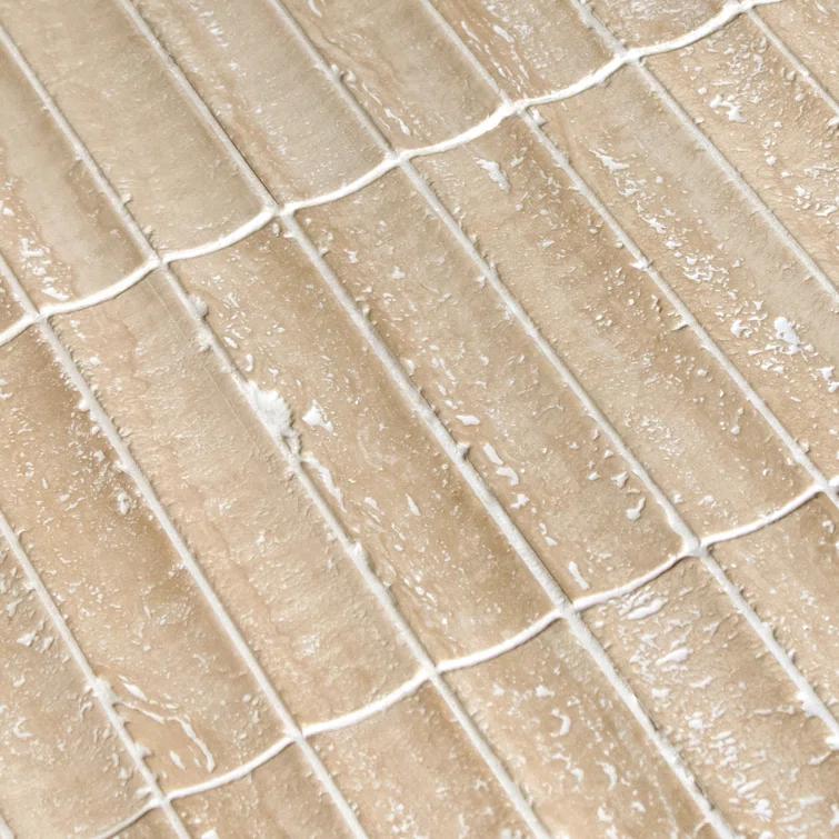 12.52" x 11.89" Honed Flucted Natural Marble Mosaic Tile